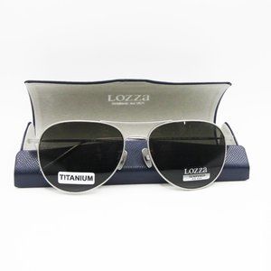 NEW LOZZA SL2304 57/16/145 TITANIUM SILVER SUNGLASSES